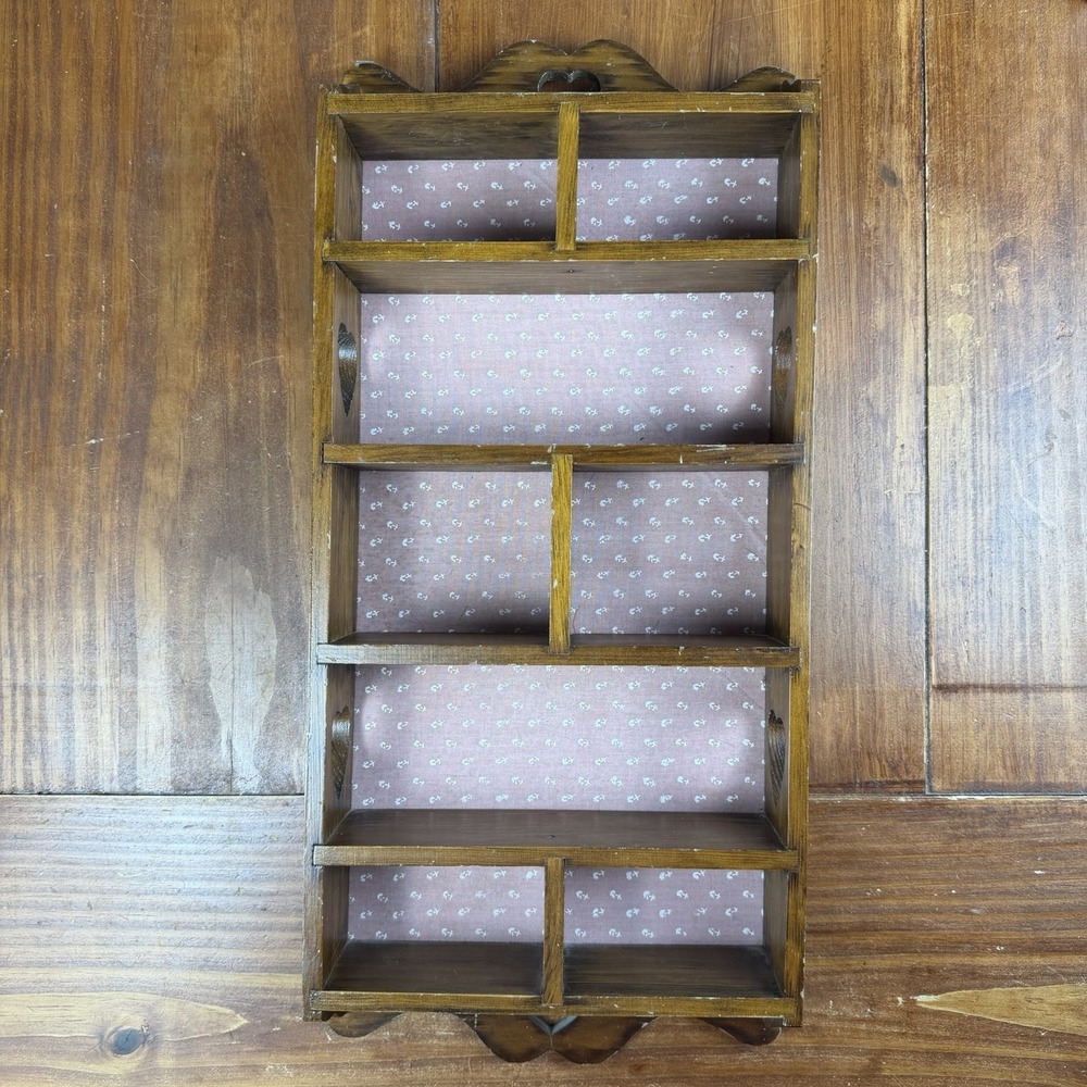 Vintage Wood Heart Cutout Trinket Shelf Wall Hanging Cottage Core House of Lloyd